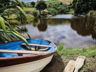 The pond and dinghy