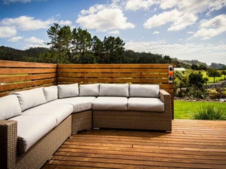 Looking out on the deck